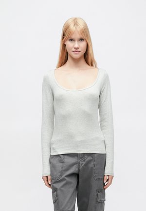 JXSTAR U NECK - Tops ar garām piedurknēm - light grey melange