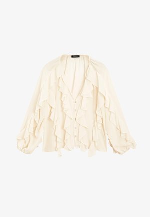 Massimo Dutti FLOWING GARMENT WITH RUFFLES - Chemisier - beige