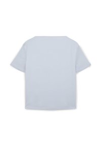 T-shirt azzurro chiaro a maniche corte con scollo rotondo, texture in cotone morbido e vestibilità rilassata. Nessun motivo o accentuazione visibili.
