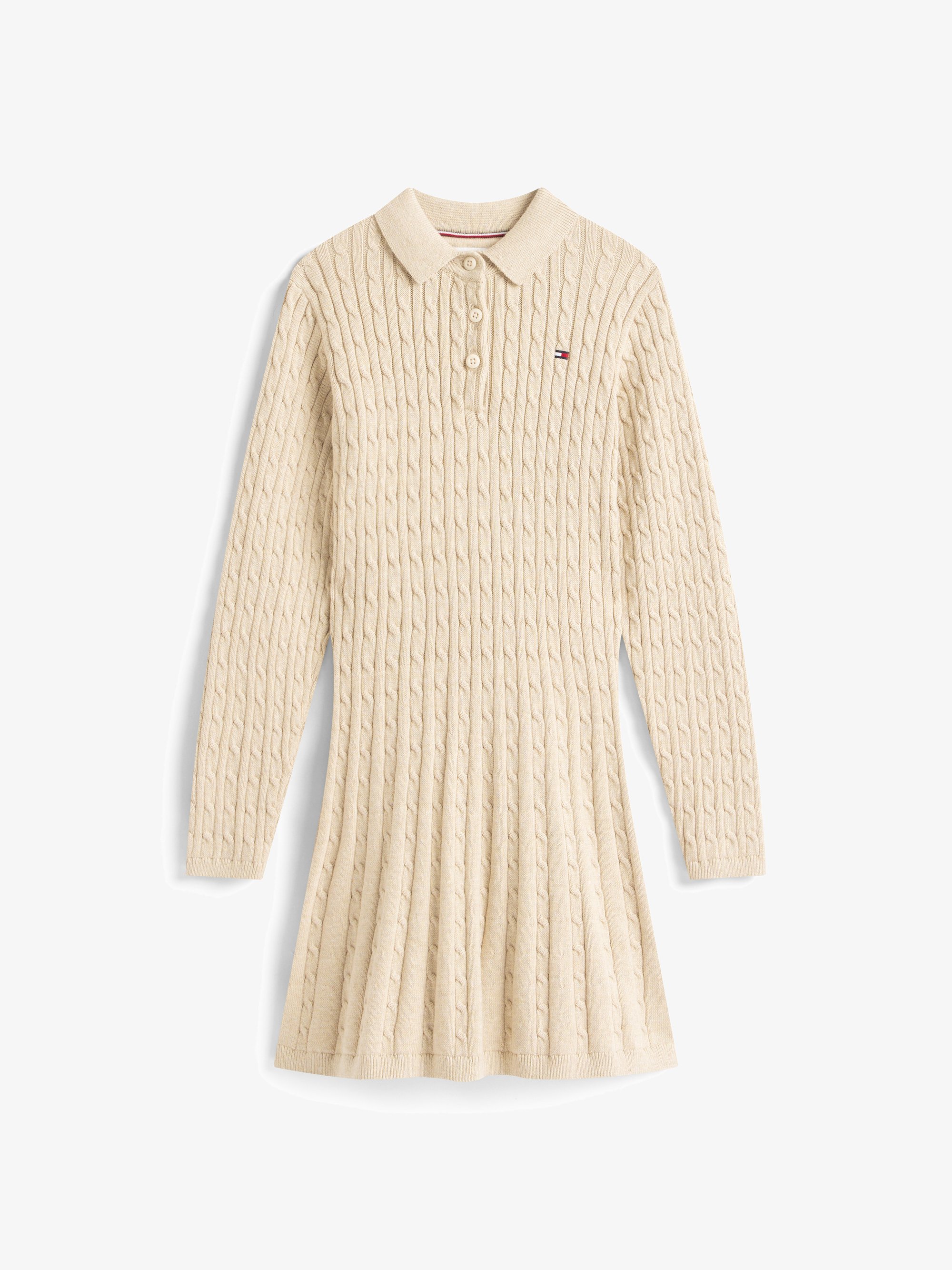 Tommy Hilfiger CABLE SWEATER DRESS Gebreide jurk malted milk