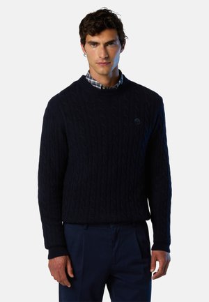 CABLE-KNIT CREW-NECK - Maglione - navy blue