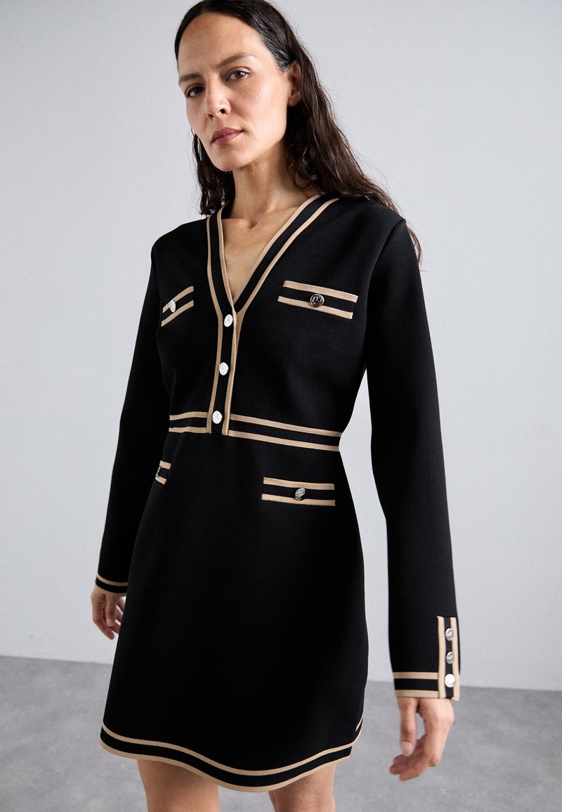 Tory Burch KENDRA DRESS - Shift dress - black/camel/black - Zalando.ie Tory Burch KENDRA DRESS - Shift dress - black/camel/black - Zalando.ie