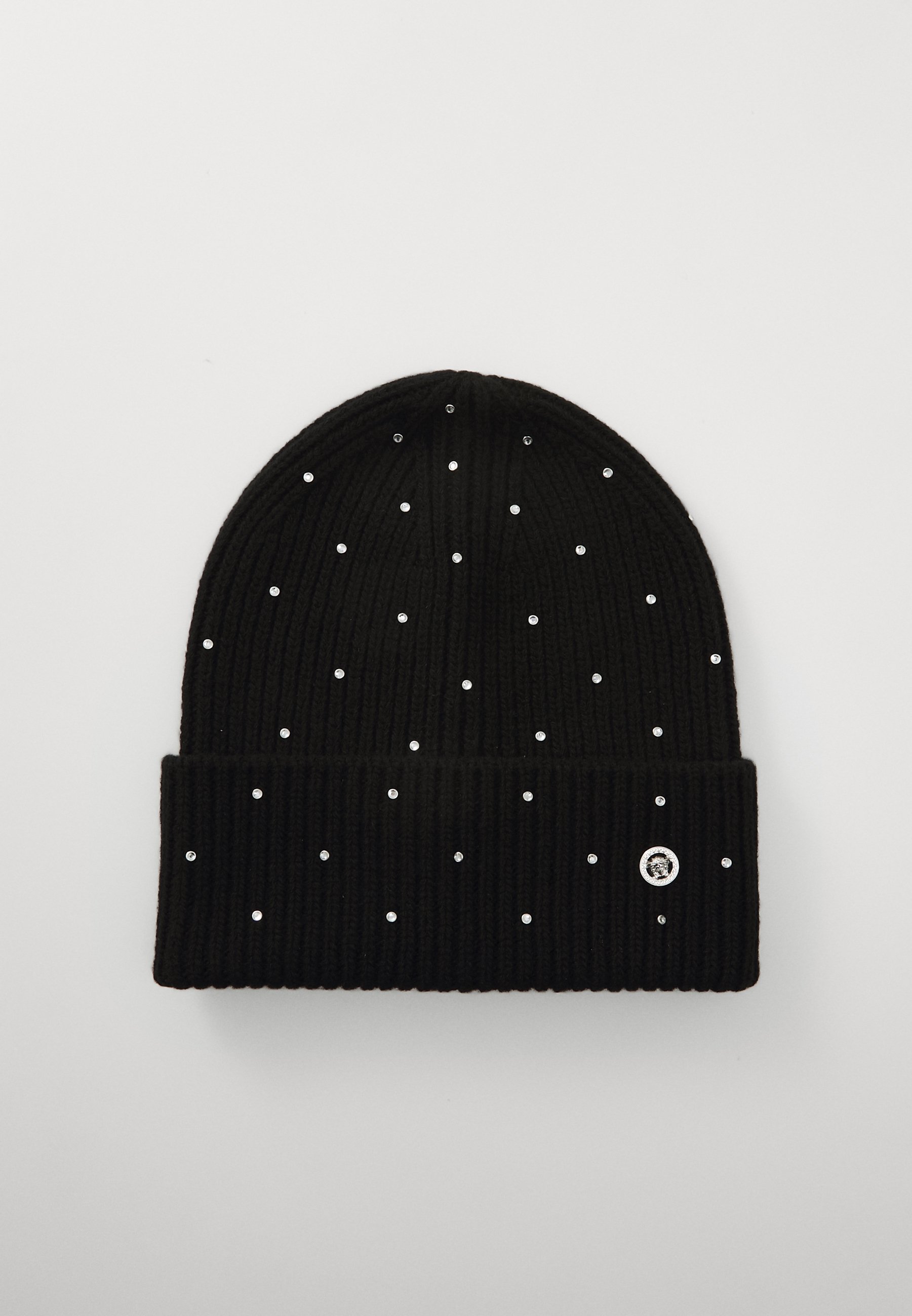 Versace Metallic Knit Beanie Wool Knit Beanie Blue | VERSACE US main image 2