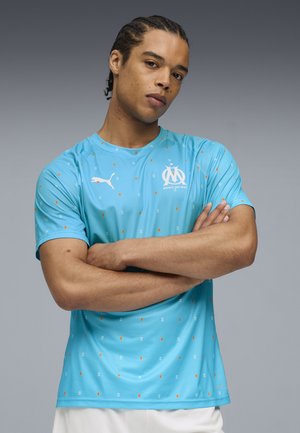 OLYMPIQUE DE MARSEILLE AUFWÄRM - Article de supporter d'équipe de club - bleu azur- white