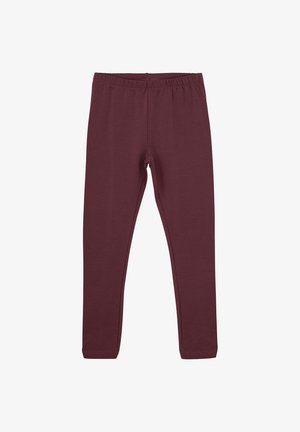 Leggings bordeaux dintr-un material elastic moale, cu un brâu elastic și un design mulat. Fără modele sau accente vizibile.