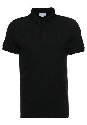 Zwarte polo gemaakt van katoen met een klassieke kraag, korte mouwen en een tonale geborduurde logo op de linkerborst.