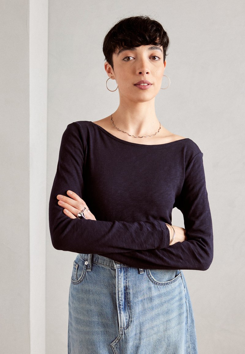 Marc O'Polo - LONG SLEEVE BOAT NECK - Long sleeved top - manic midnight, Enlarge
