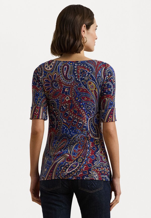 PAISLEY STRETCH COTTON BOATNECK TEE - Print T-shirt4