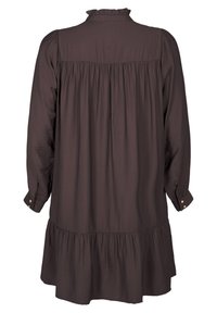 Zizzi MIT RÜSCHENKRAGEN - Denní šaty - seal brown