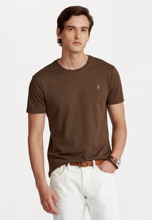 CUSTOM SLIM FIT SOFT COTTON T-SHIRT - Basic póló - brown heather