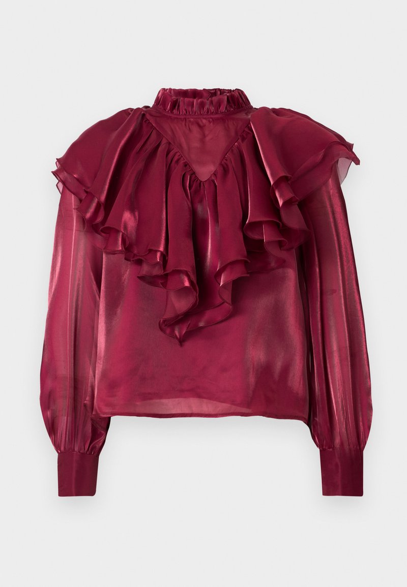 YAS YASELOISE SHINY RUFFLE - Bluse - mauve wine/bordeaux - Zalando