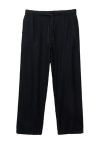 LINEN BLEND JOGGERS - Pantalon classique - black
