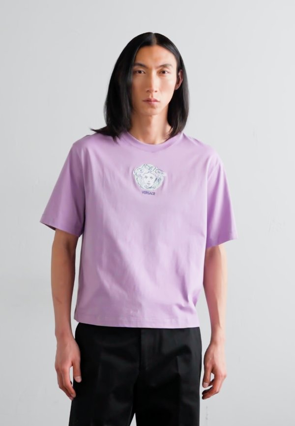 COMPACT PAINTED MEDUSA AND EMBROIDERY - Print T-shirt - dusty lavender3