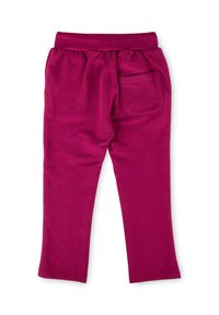 Fuchsia Sweatpants mit entspannter Passform, elastischem Bund und einer einzelnen Gesäßtasche. Weicher Stoff und gerades Bein-Design.