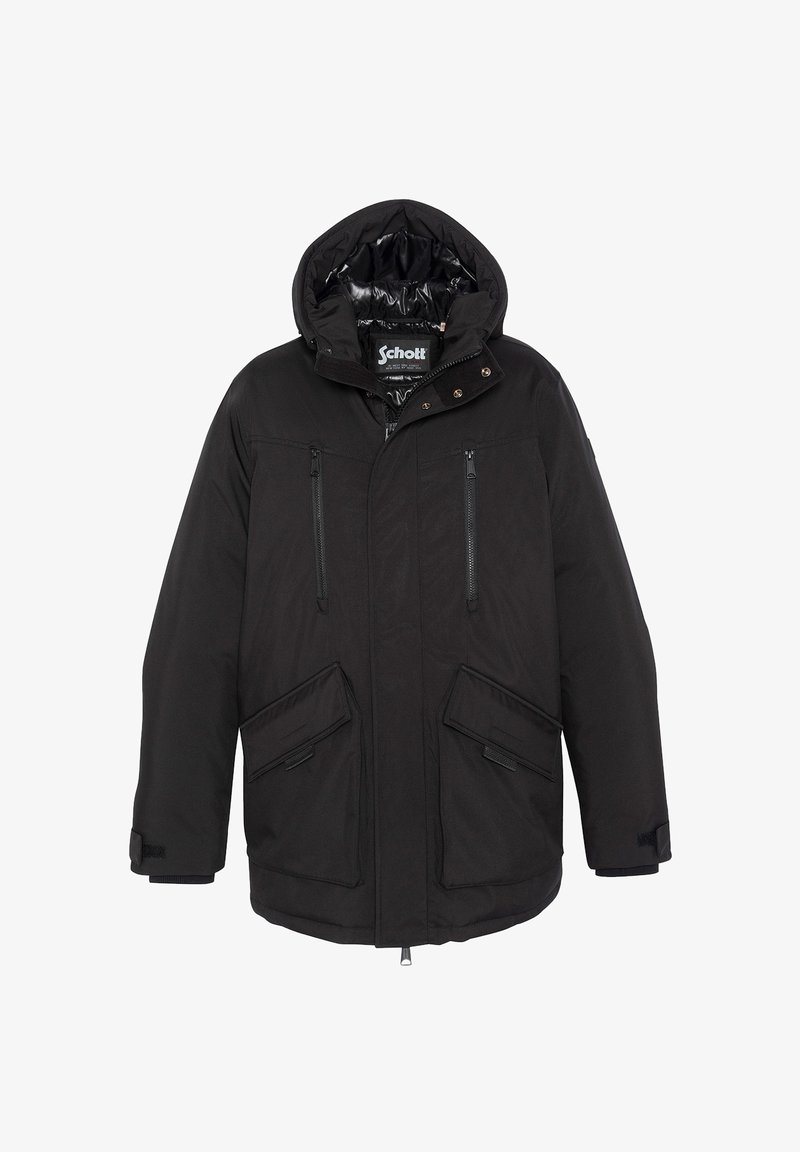 Schott MULTI-POCKET HOODED - Manteau d'hiver - noir