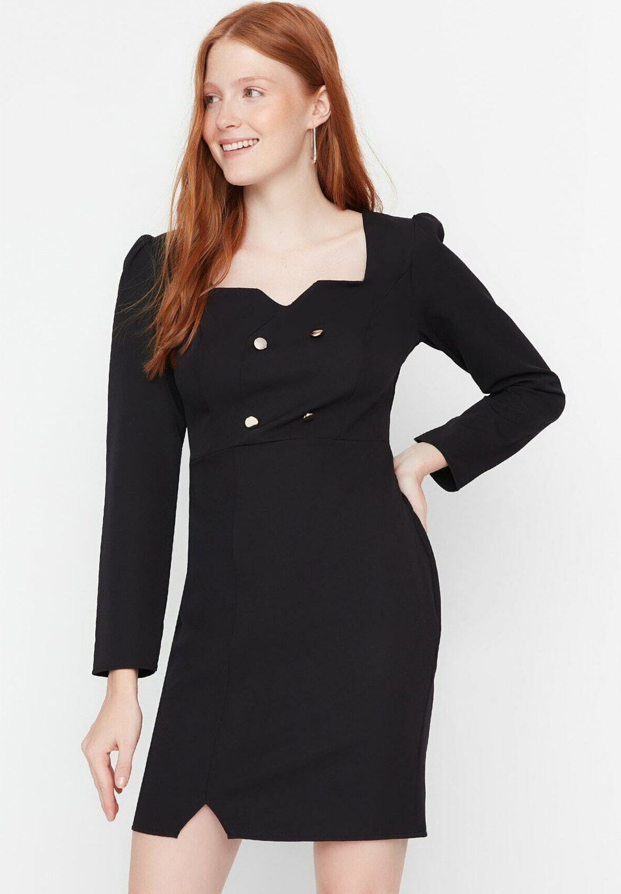 Trendyol Woman Mini Shift Crew Neck Knit Dress, Vestito Donna, Lila, L