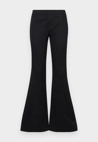 LOW WAIST FLARED TROUSERS - Trousers - black