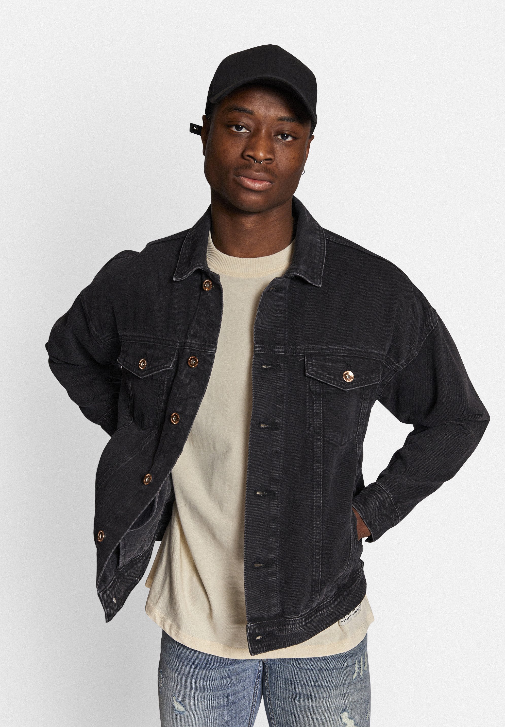 River Island Chaqueta vaquera - black/negro - Zalando.es