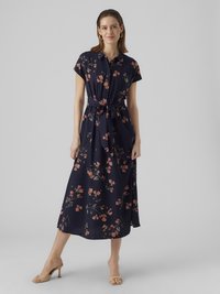 Vero Moda - VMNEWHALLIE LONG TIE DRESS - Kreklkleita - night sky Miniatūras attēls 1