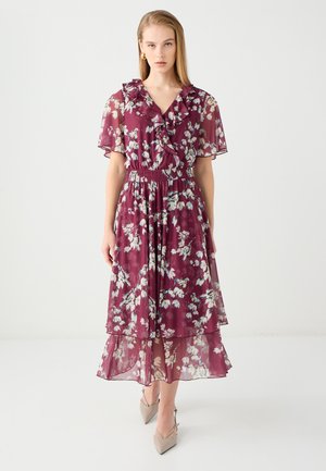 SHORT SLEEVE - Freizeitkleid - burgundy