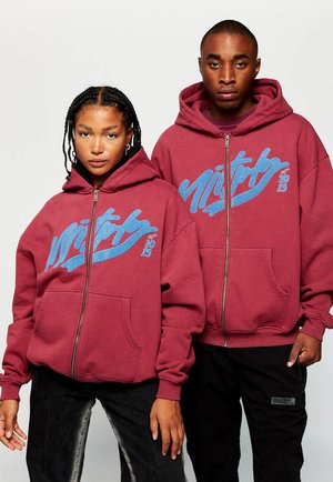 TEAMPLAYER - Zip-up sweatshirt - grape wine strike washed