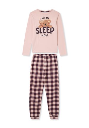 SET CON ORSETTO E A QUADRI - Pigiama - rosa chiaro