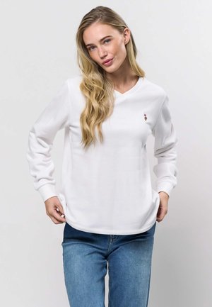 U.S. Polo Assn. MACY V-NECK - Ikdienas džemperis - white