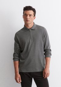 Marc O'Polo ZIPPER DESIGNED  - Poloshirt - graphite grey melange