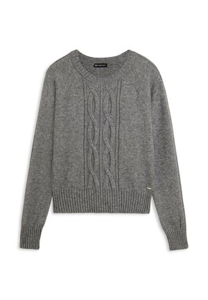 GIROCOLLO IN CON TRECCE VERTICALI - Maglione - mottled grey