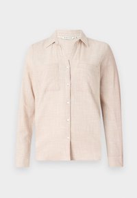 SLUB STRUCTURE - Button-down blouse - summer beige