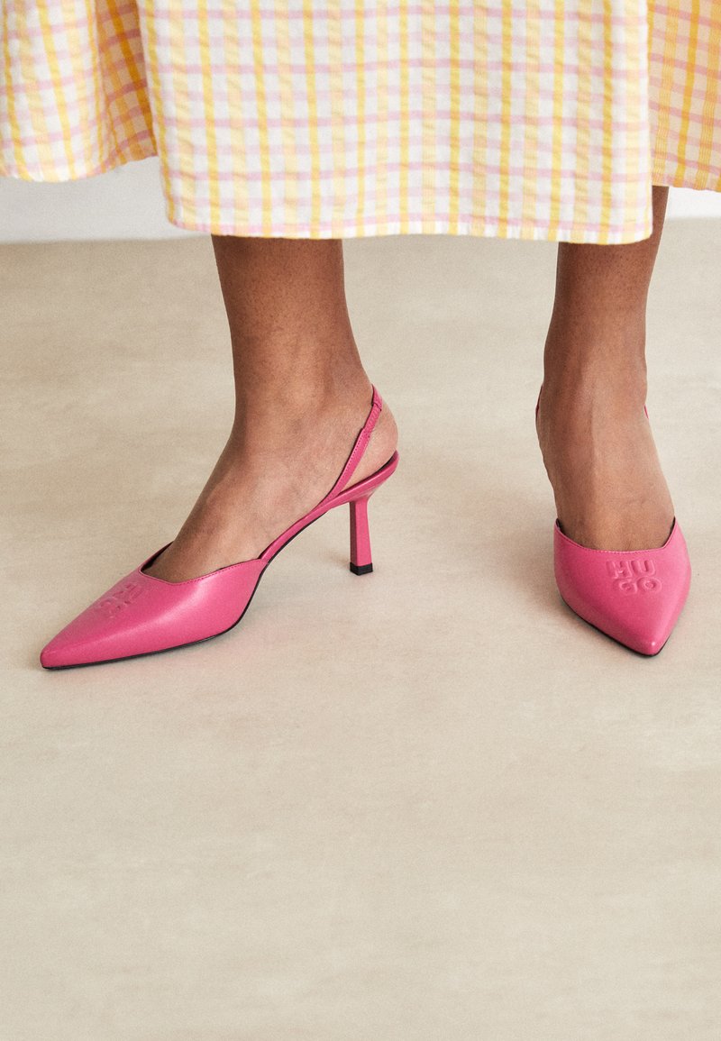 Bright pink kitten heel shoes Clearance