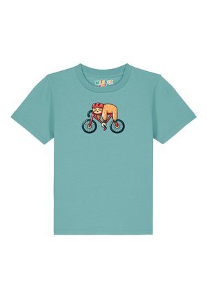 SLOTH - Print T-shirt - teal monstera