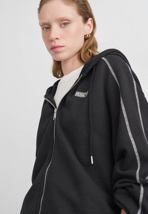 OVERSIZED FULL ZIP HOODIE - Majica s kapuljačom i patentnim zatvaračem - black