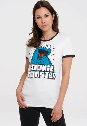 KRÜMELMONSTER - T-Shirt print - weiss dunkelblau