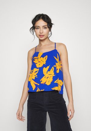 ONLY Petite ONLALMA LIFE VIS CYRUS SINGLET - Μπλούζα - dazzling blue/rustic leaf