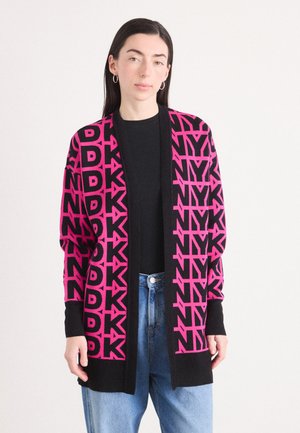 REPEAT LOGO CARDIGAN - Kardigan - fuchsia/black