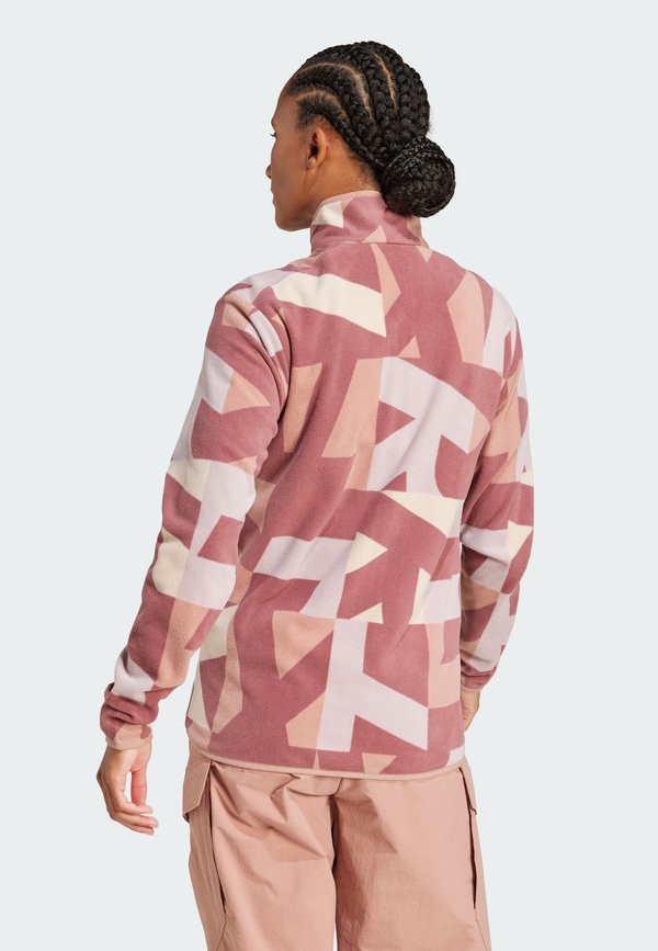 Fleece jacket - beige burgundy2