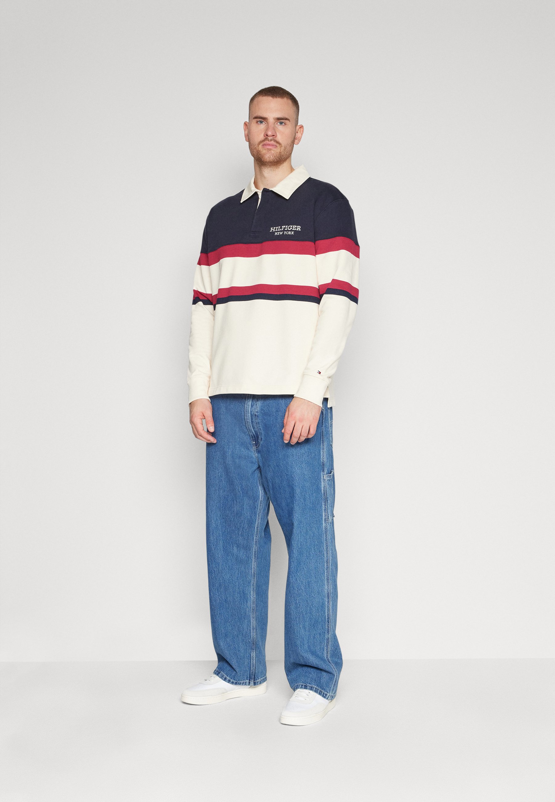 Tommy Hilfiger MONOTYPE COLOR BLOCK RUGBY - Sweatshirt - calico/offwhite -  Zalando.de