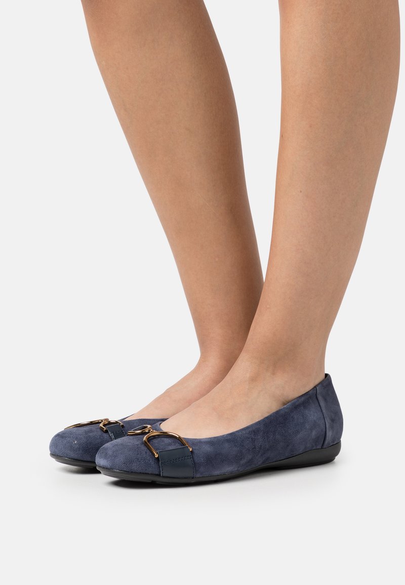 Ballerines Geox En Daim Bleu Saphir Taille 40 - Occasion Très Bon état (semelle Respirante)