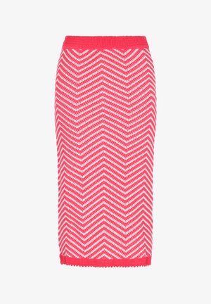 Kootud pliiatsiseelik erksas roosas koos valge siksakmustriga. Omab tekstureeritud kangast ja ühte värvilist roosat vööosa.