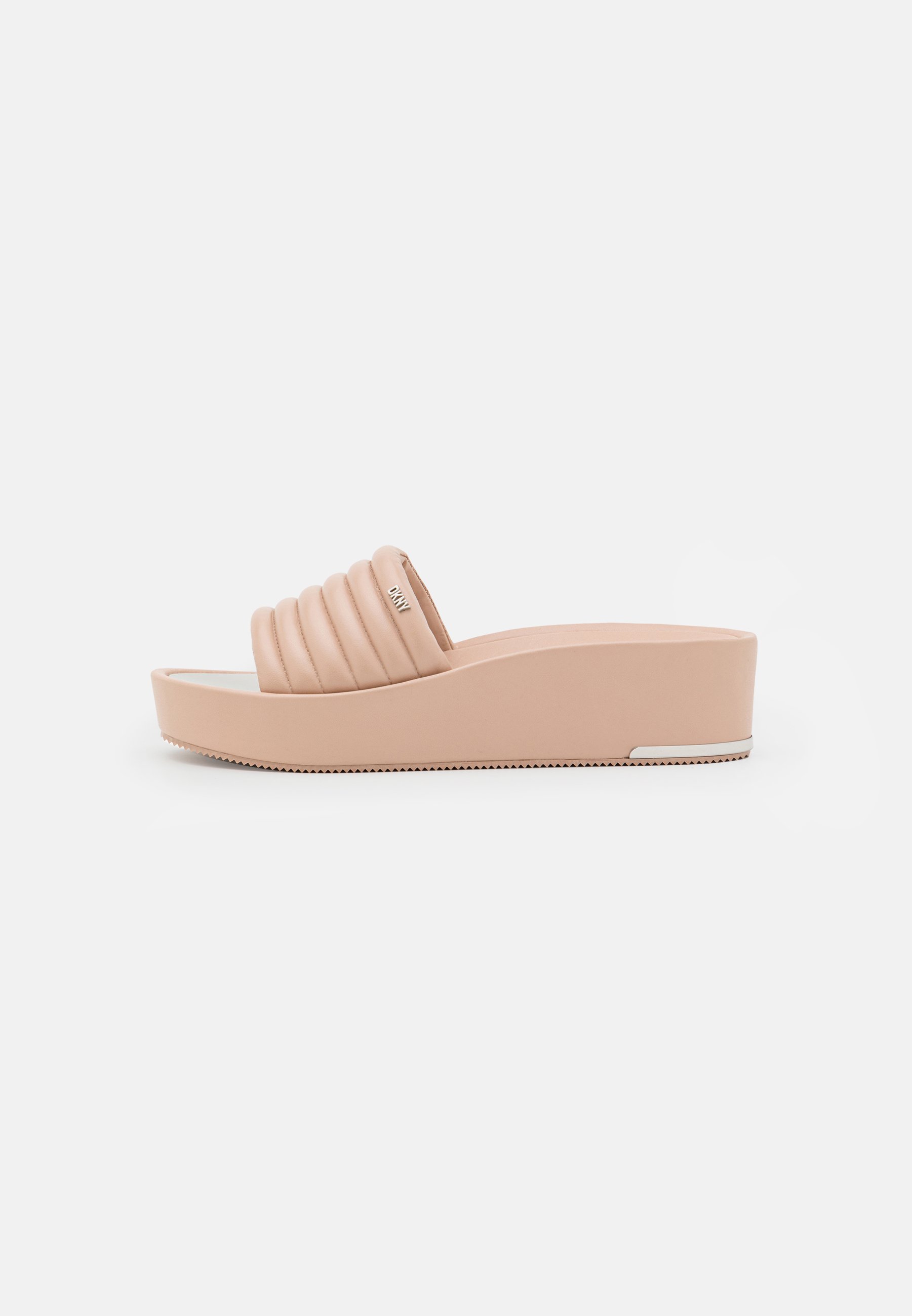 DKNY JASNA PLATFORM SLIDE - Muiltjes met hak - gold sand/beige - Zalando.be