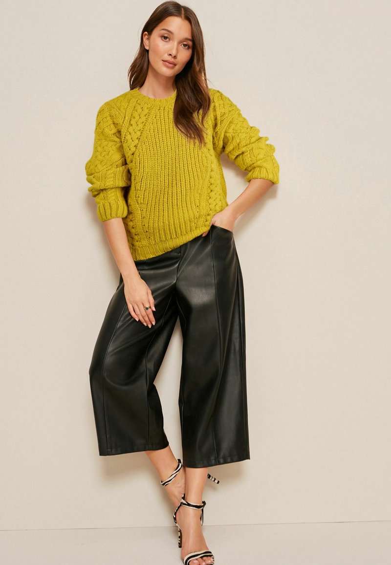Next CABLE KNIT CREW NECK JUMPER Pullover mustard yellow/jaune