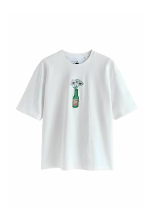 Next, REGULAR FIT - 7UP FLOWER GRAPHIC RELAXED FIT T-SHIRT . - Trükipildiga T-särk - white