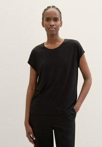 TOM TAILOR DENIM FLUENT TEE - T-Shirt basic - deep black