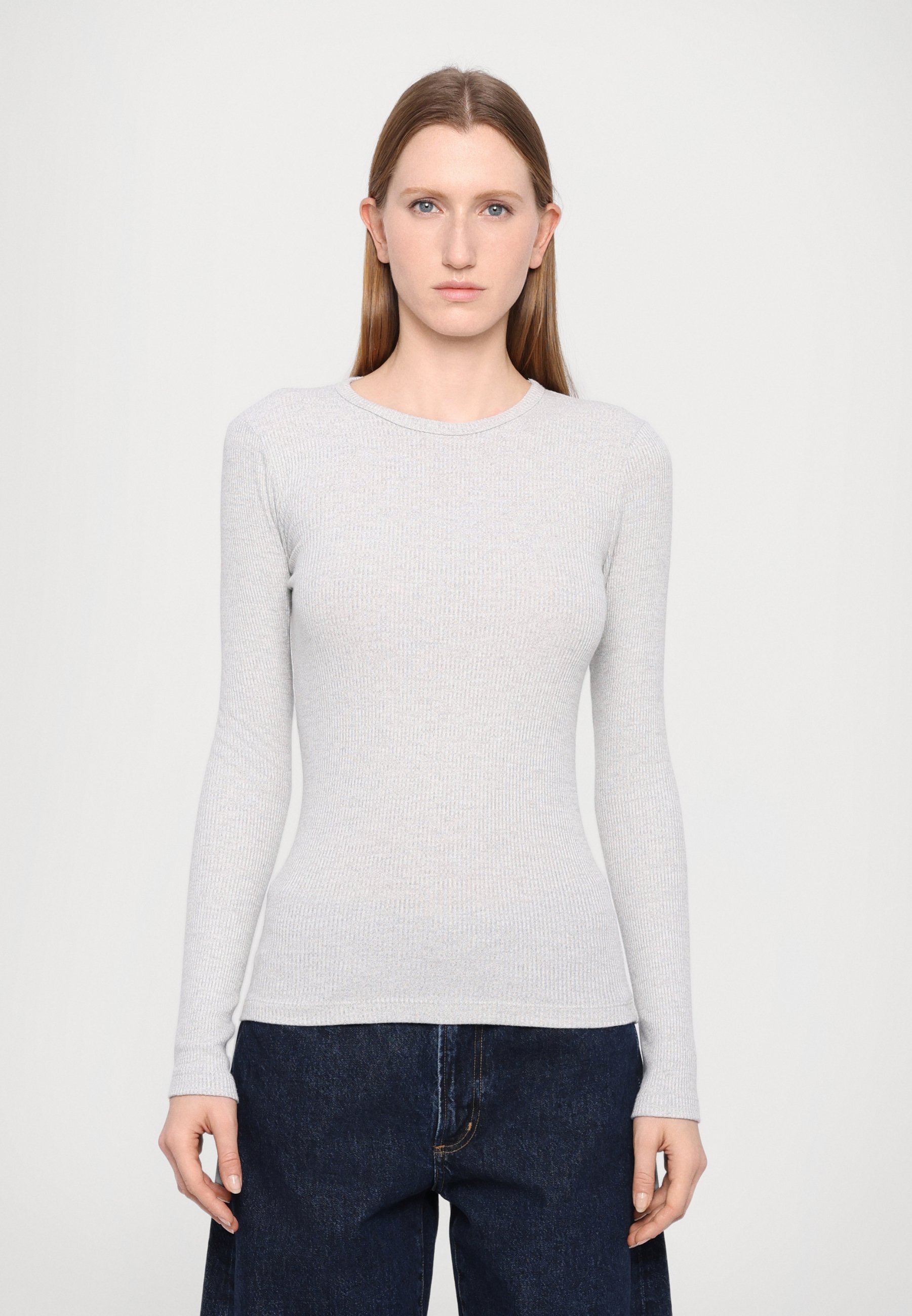 売れ筋商品|||アゴルド Tシャツ レディース トップス DELPHI SLIM TEE - Long sleeved top - brushed grey heather Agolde DELPHI SLIM TEE - Long sleeved top - brushed grey