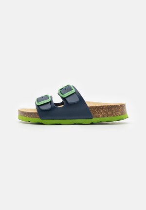 FUSSBETTPANTOFFEL SANDALS - Pantolette flach - blau/grün