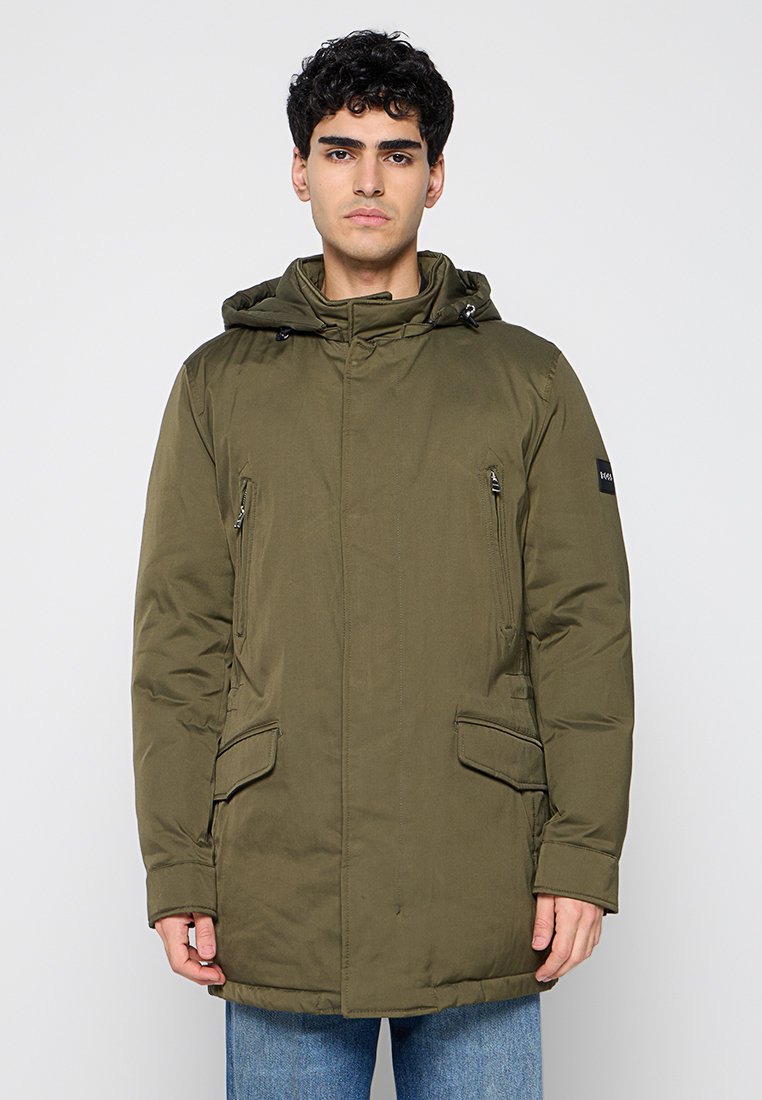 Boss Gewatteerde jas kaki