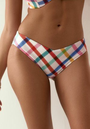 V FRONT - Bikini-Hose - multi white bright check