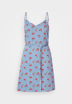 Pieces, PCBLOOM MINI SLIP DRESS - Jurk - bright white/blue