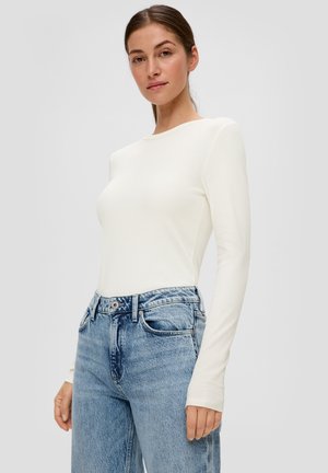 QS MIT STRUKTUR - Long sleeved top - ecru
